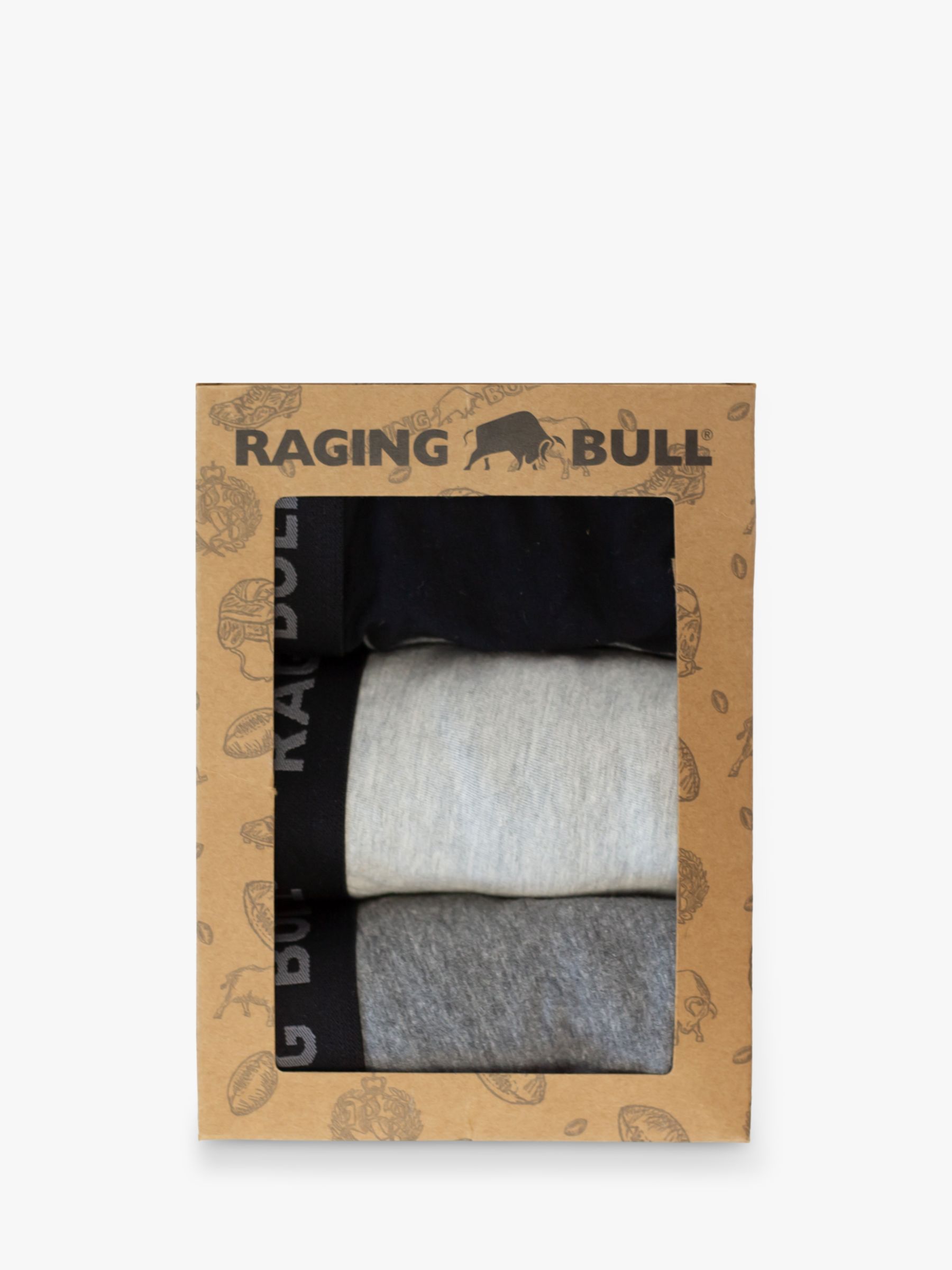 Raging Bull Cotton Stretch Boxers, Pack of 3, Black, S