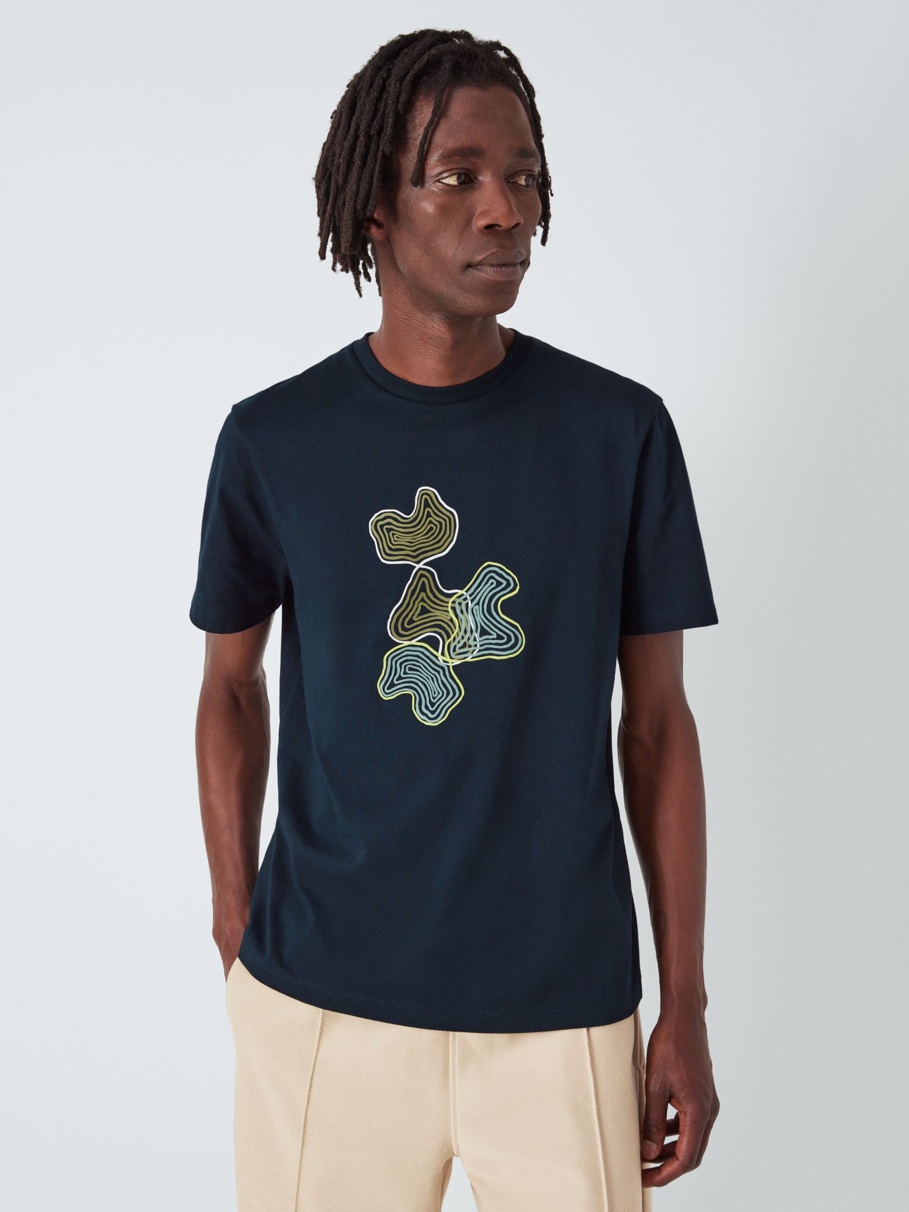 Kin Lino Print T-Shirt, Carbon Lewis &