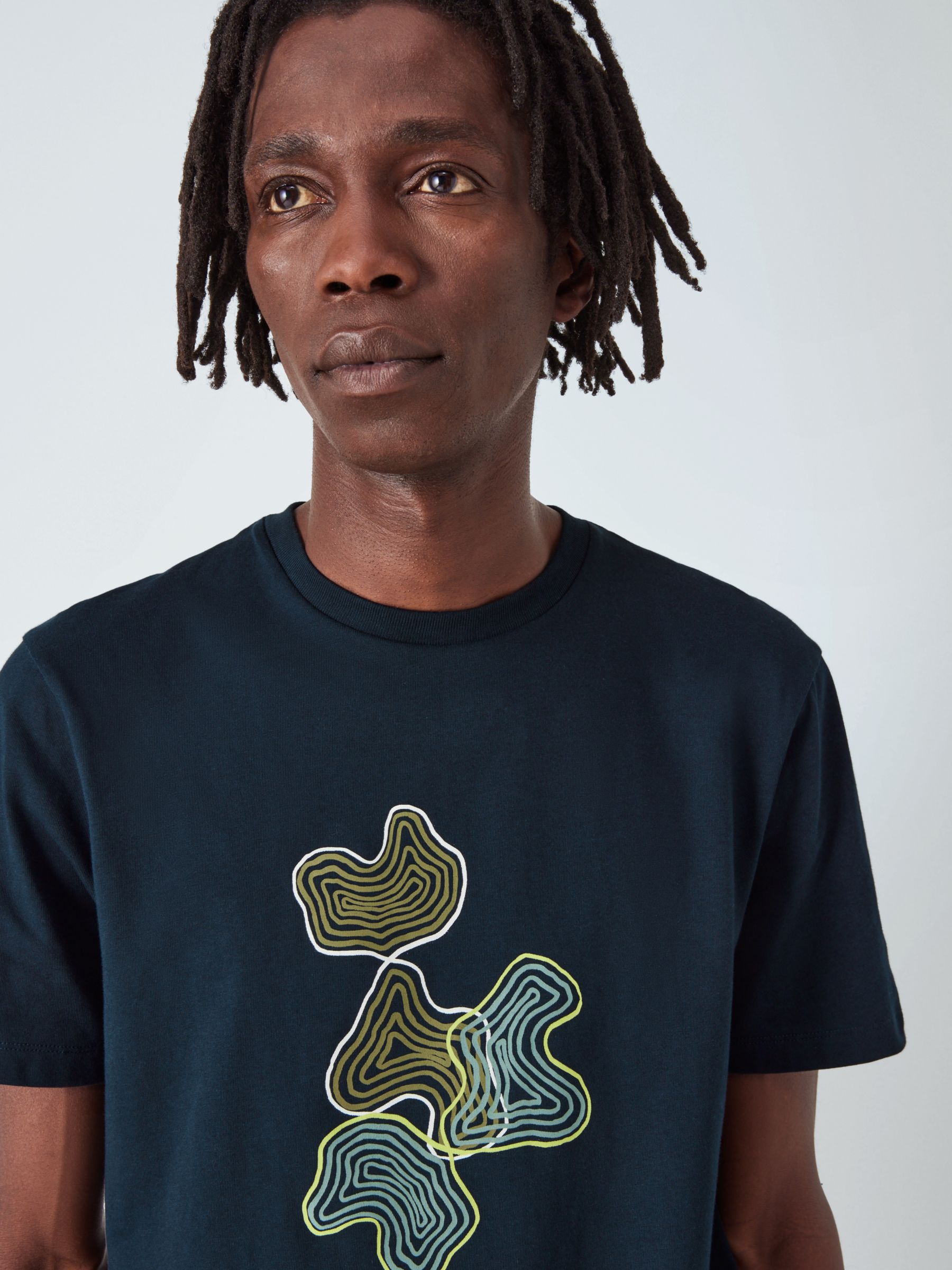 Kin Lino Print T-Shirt, Carbon Lewis &