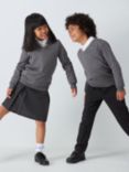 John Lewis ANYDAY Unisex Cotton School Jumper, Pack of 2, Grey Charcoal