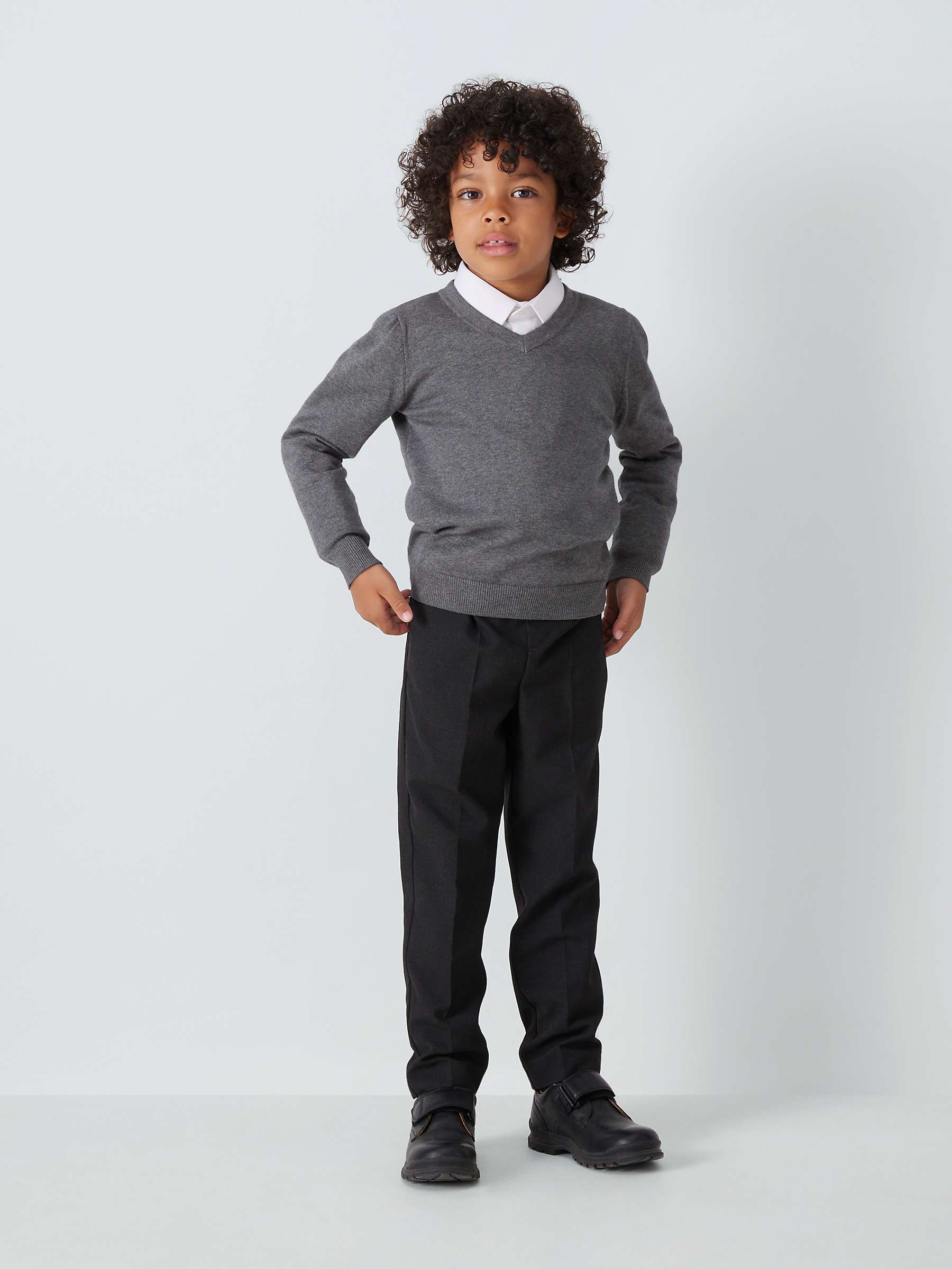 John Lewis ANYDAY School Jumper, Pack of 2, Grey Charcoal at John Lewis ...