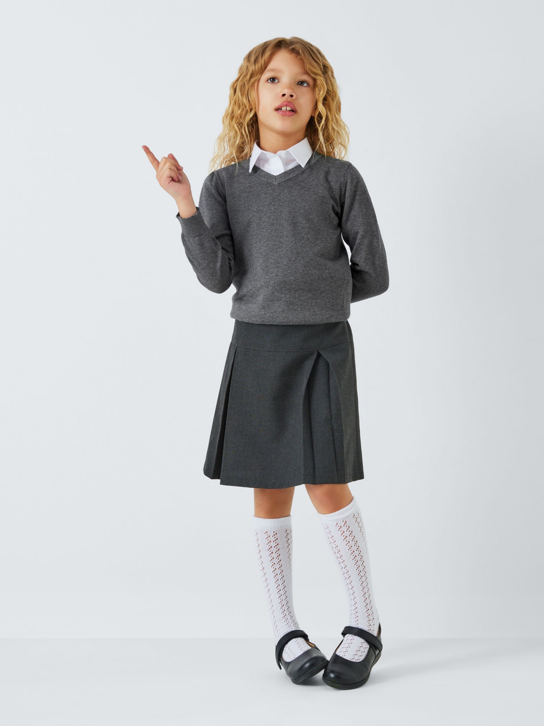John Lewis Kids' Star Knit Jumper Dress, Charcoal, 2 years