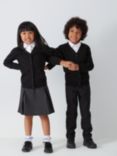 John Lewis ANYDAY Unisex Cotton School Cardigan, Pack of 2, Black