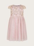 Monsoon Baby Orianna Lace Tulle Dress, Pink