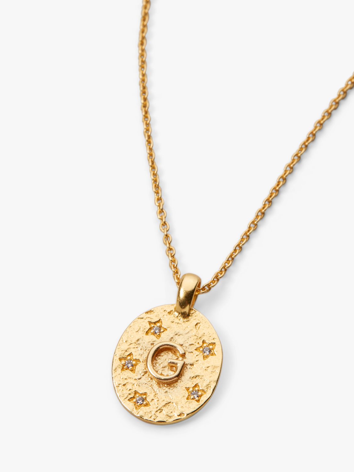 HUSH Cliara Initial Pendant Necklace, Gold, G
