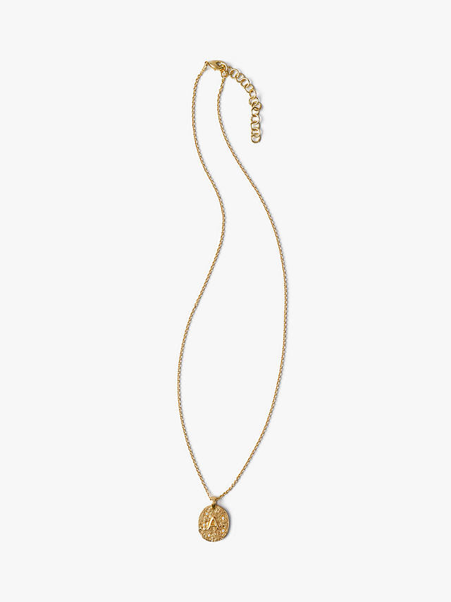 HUSH Cliara Initial Pendant Necklace, Gold, A