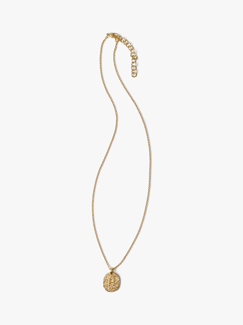 HUSH Cliara Initial Pendant Necklace, Gold, H at John Lewis & Partners