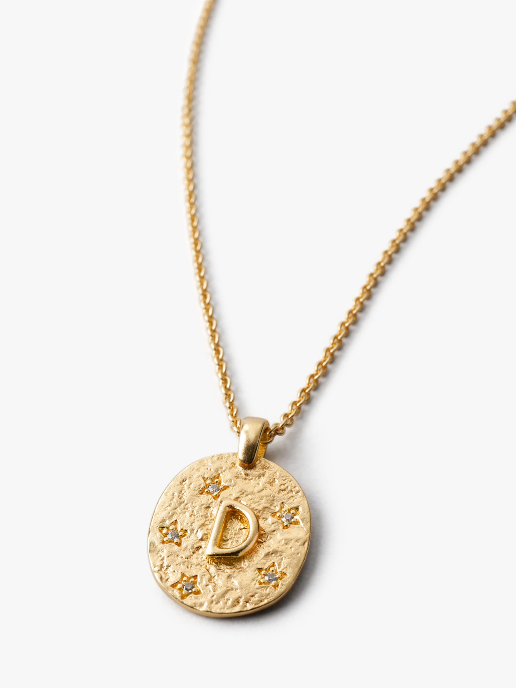 Buy HUSH Cliara Initial Pendant Necklace, Gold Online at johnlewis.com