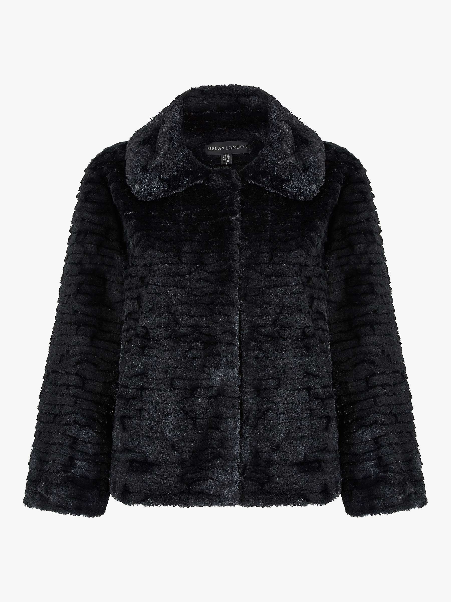Buy Mela London Faux Fur Jacket, Black Online at johnlewis.com