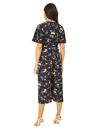 Mela London Floral Print Culotte Jumpsuit, Navy/Multi