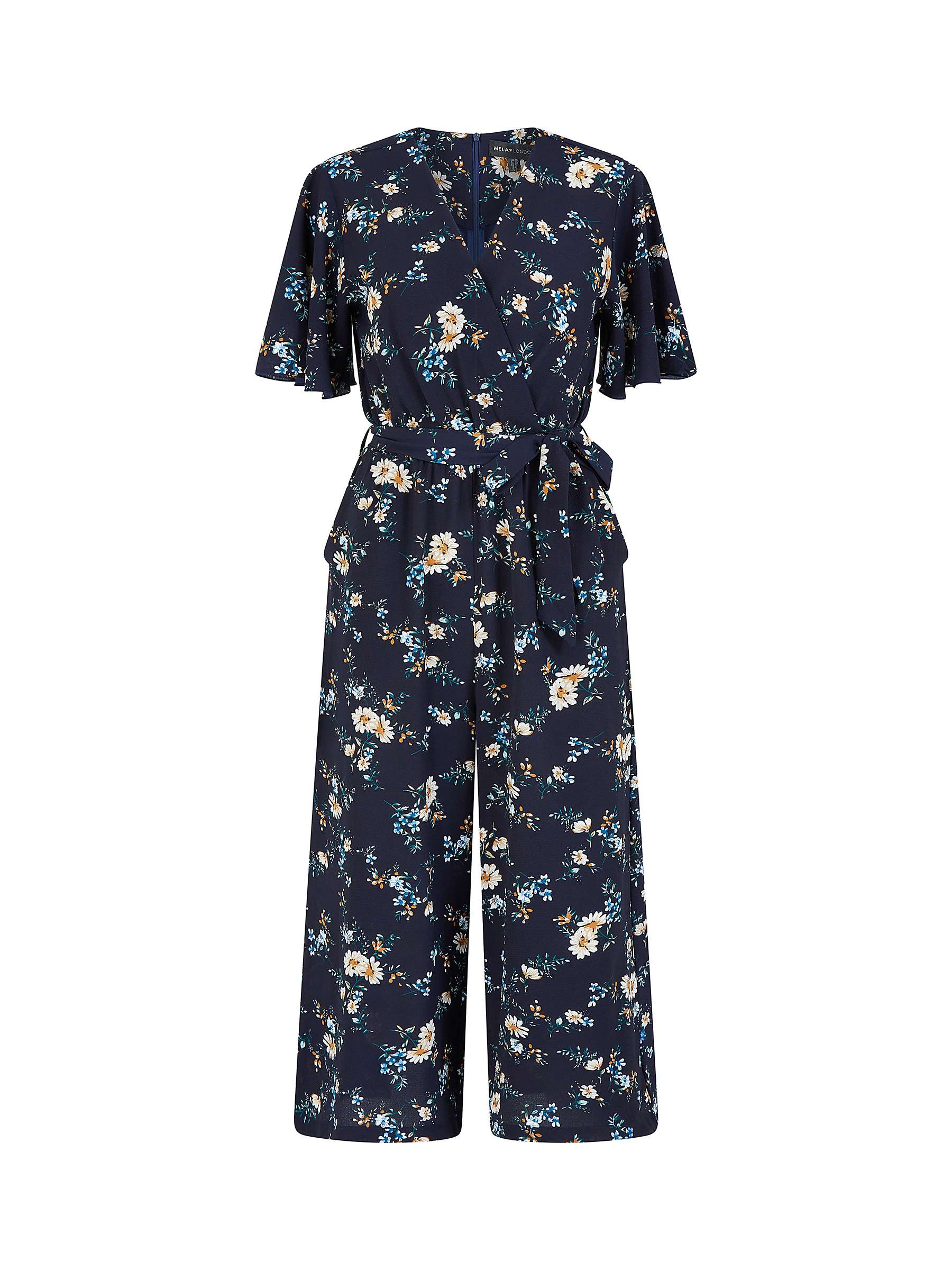 Buy Mela London Floral Print Culotte Jumpsuit, Navy/Multi Online at johnlewis.com