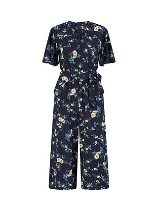 Mela London Floral Print Culotte Jumpsuit, Navy/Multi