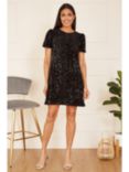 Mela London  Sequin Tunic Mini Dress, Black