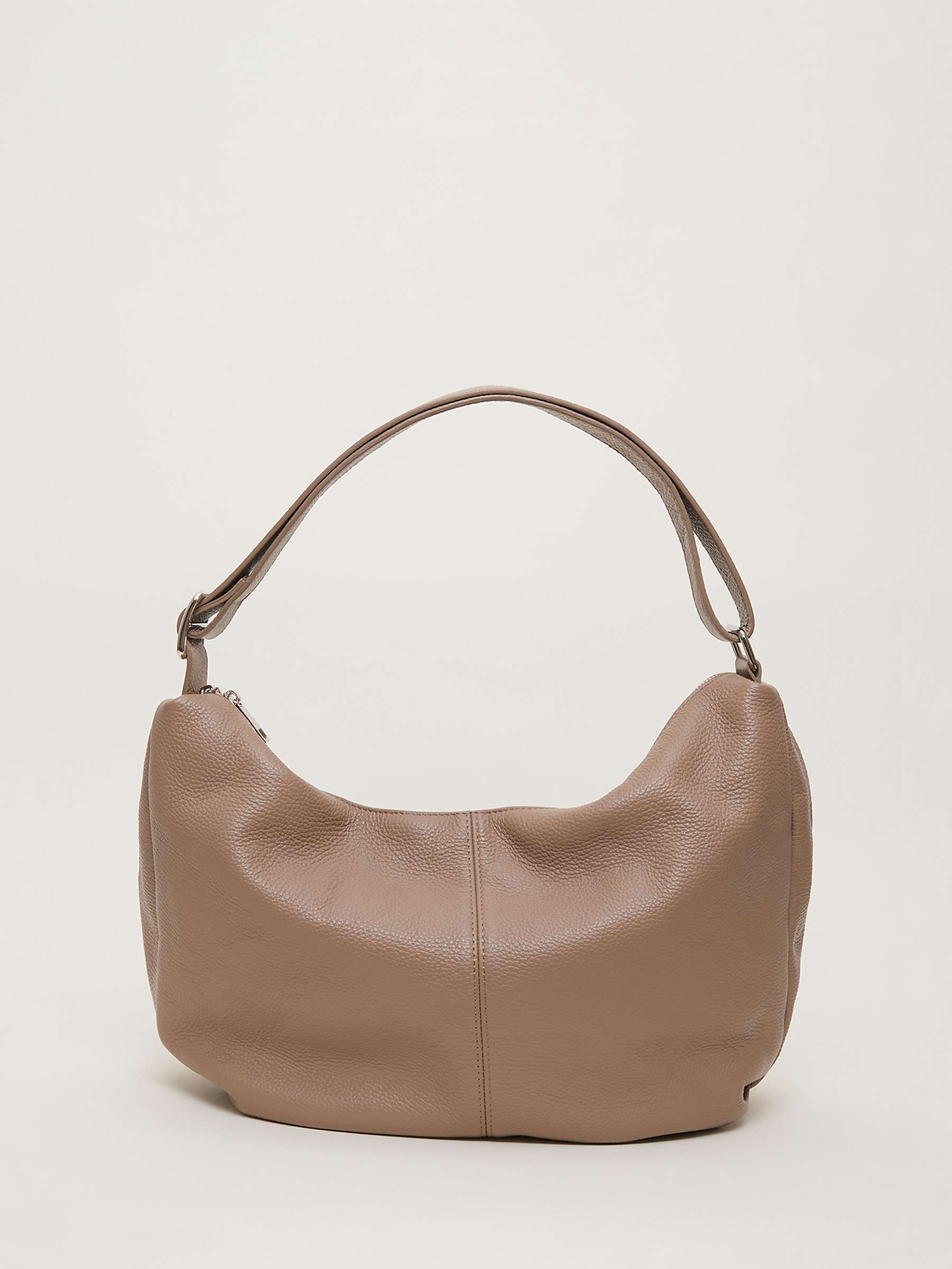 Buy Phase Eight Leather Shopper Bag, Putty White Online at johnlewis.com