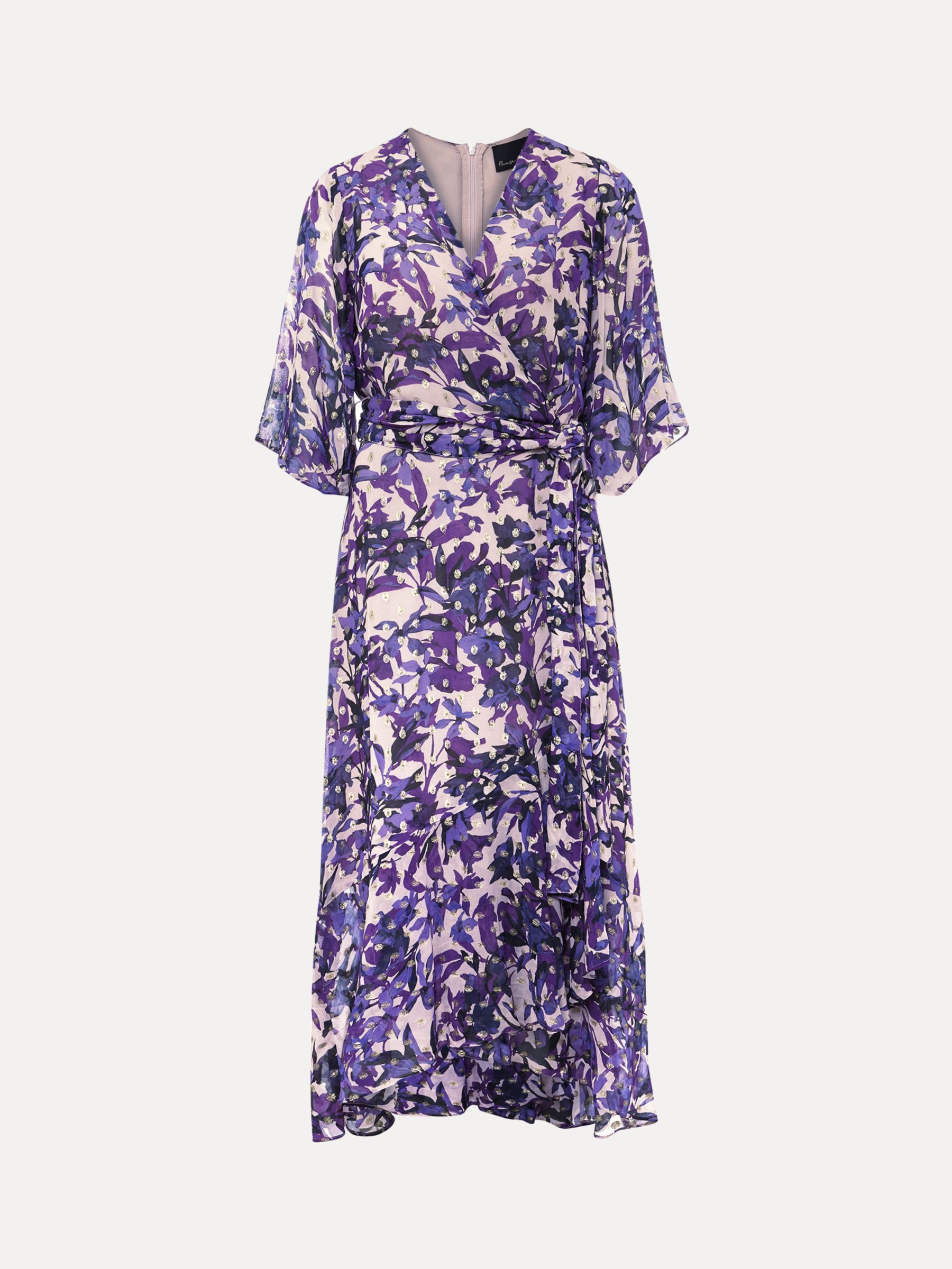 Buy Phase Eight Juliette Floral Fil Coupe Wrap Dress, Latte/Multi Online at johnlewis.com