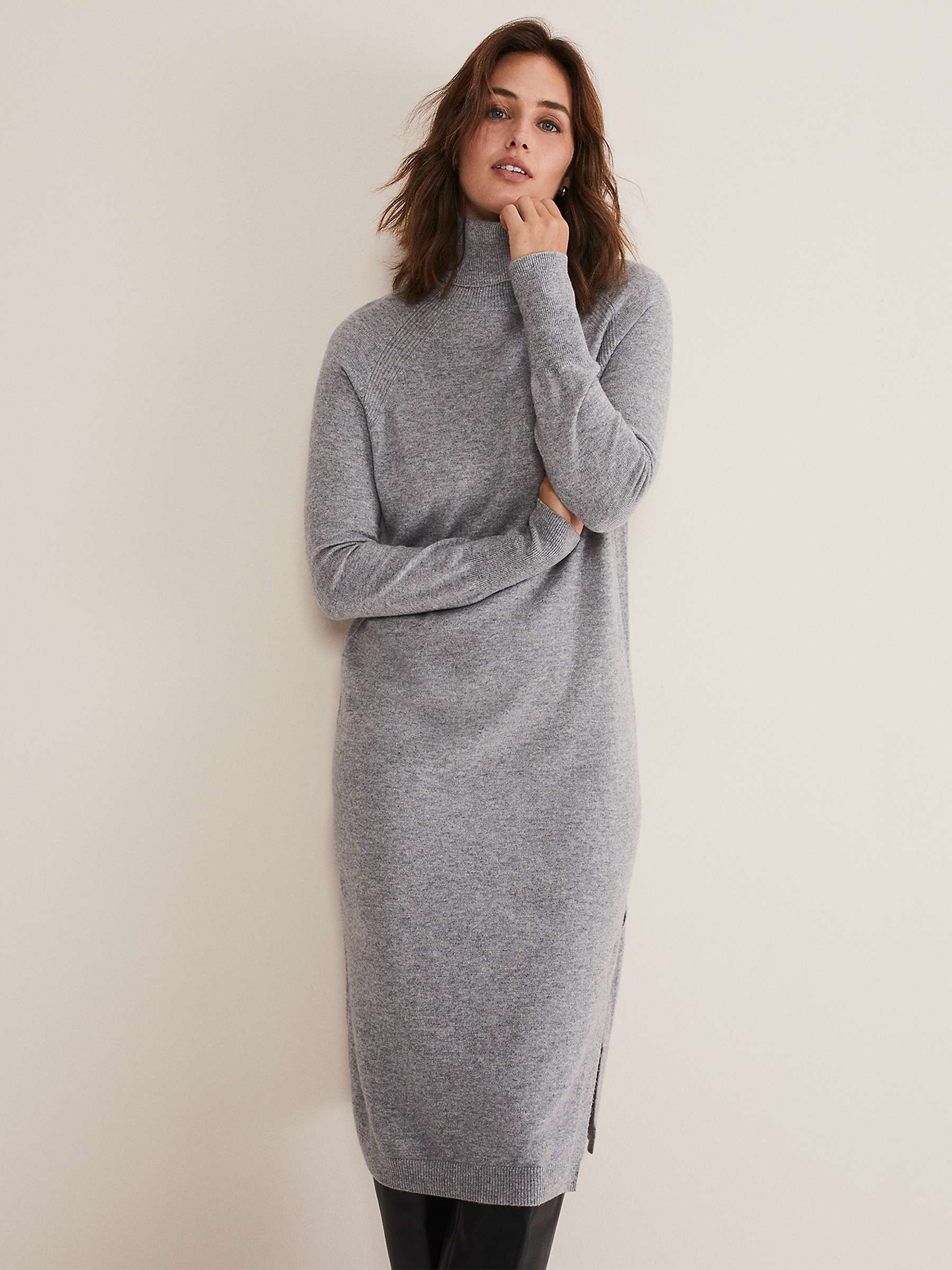 Buy Phase Eight Seline Wool Cashmere Dress, Mid Grey Online at johnlewis.com