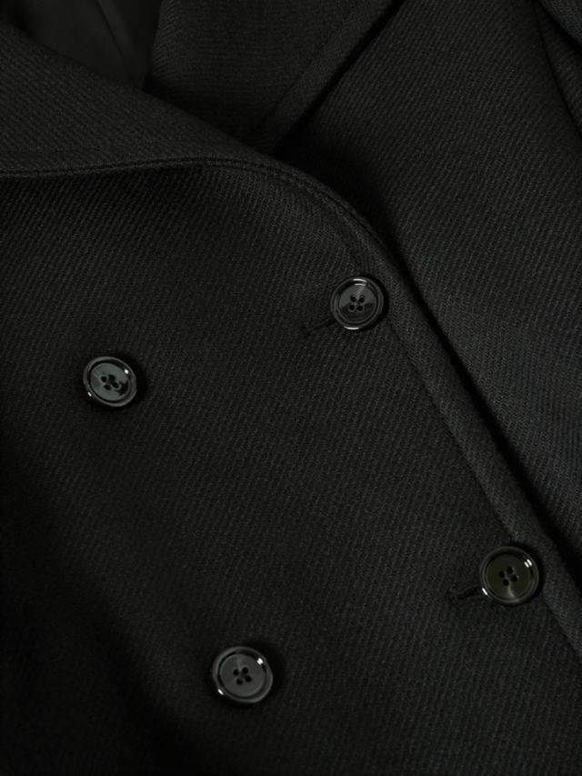Mango Sirentia Wool Blend Belted Coat, Black, M