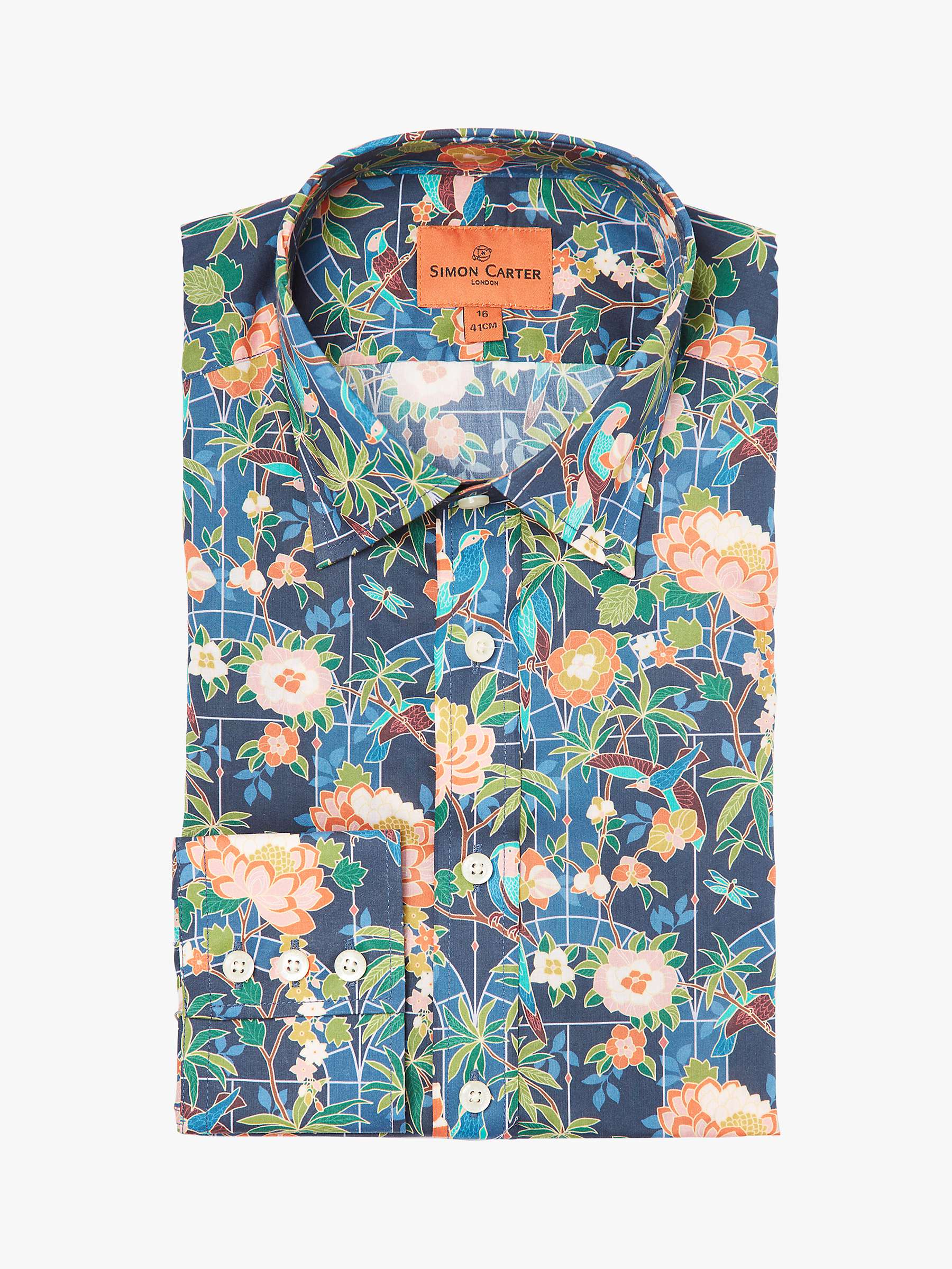 Buy Simon Carter Liberty Fabric Conservatory Shirt, Blue Multi Online at johnlewis.com