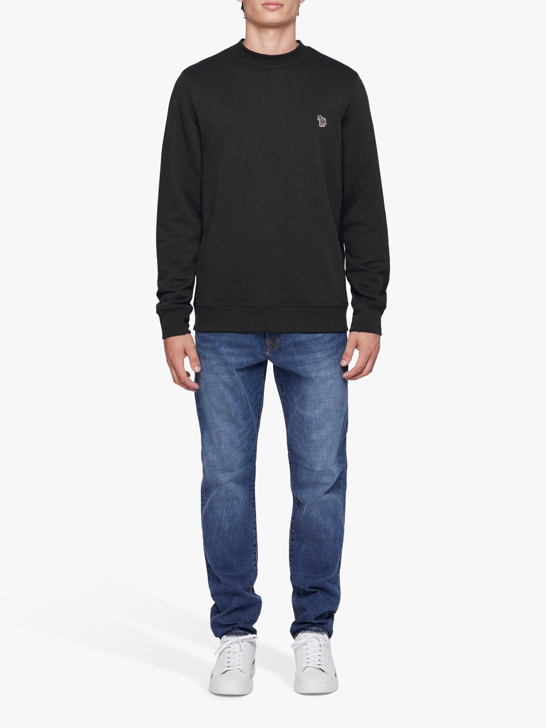 Paul Smith Zebra Embroidered Organic Cotton Jumper, Black at John