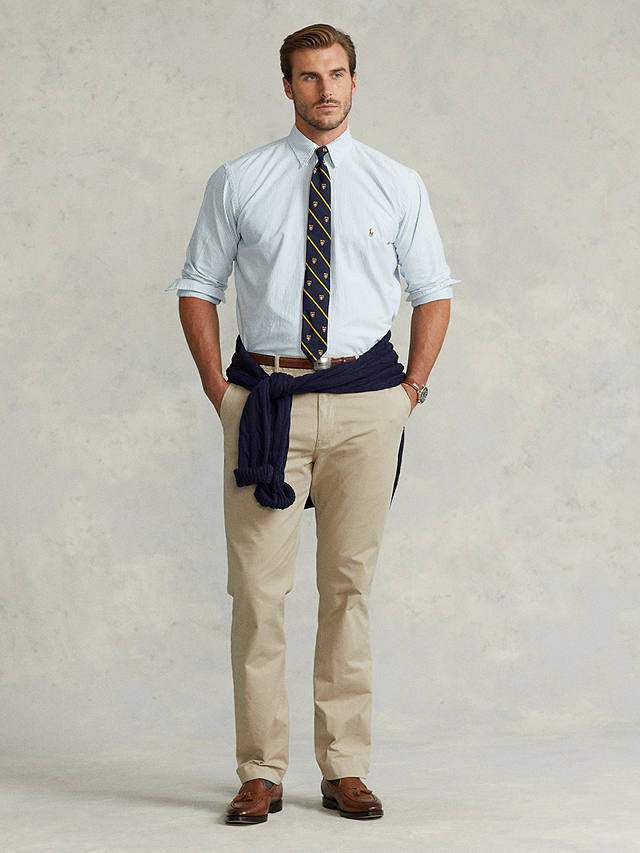 Polo Ralph Lauren Big & Tall Casual Sport Shirt, Blue/White Stripe