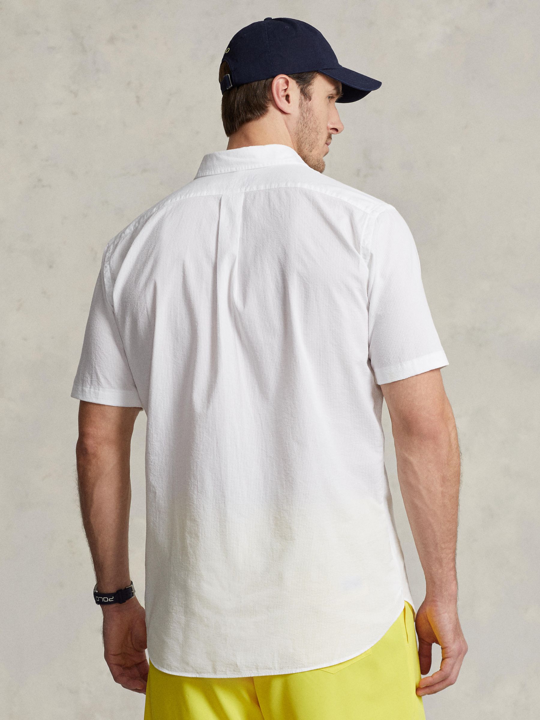 Polo Ralph Lauren Big & Tall Short Sleeved Cotton Shirt, White at John  Lewis & Partners