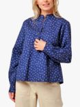 Burgs Abbey Floral Print Shirt, Midnight Navy