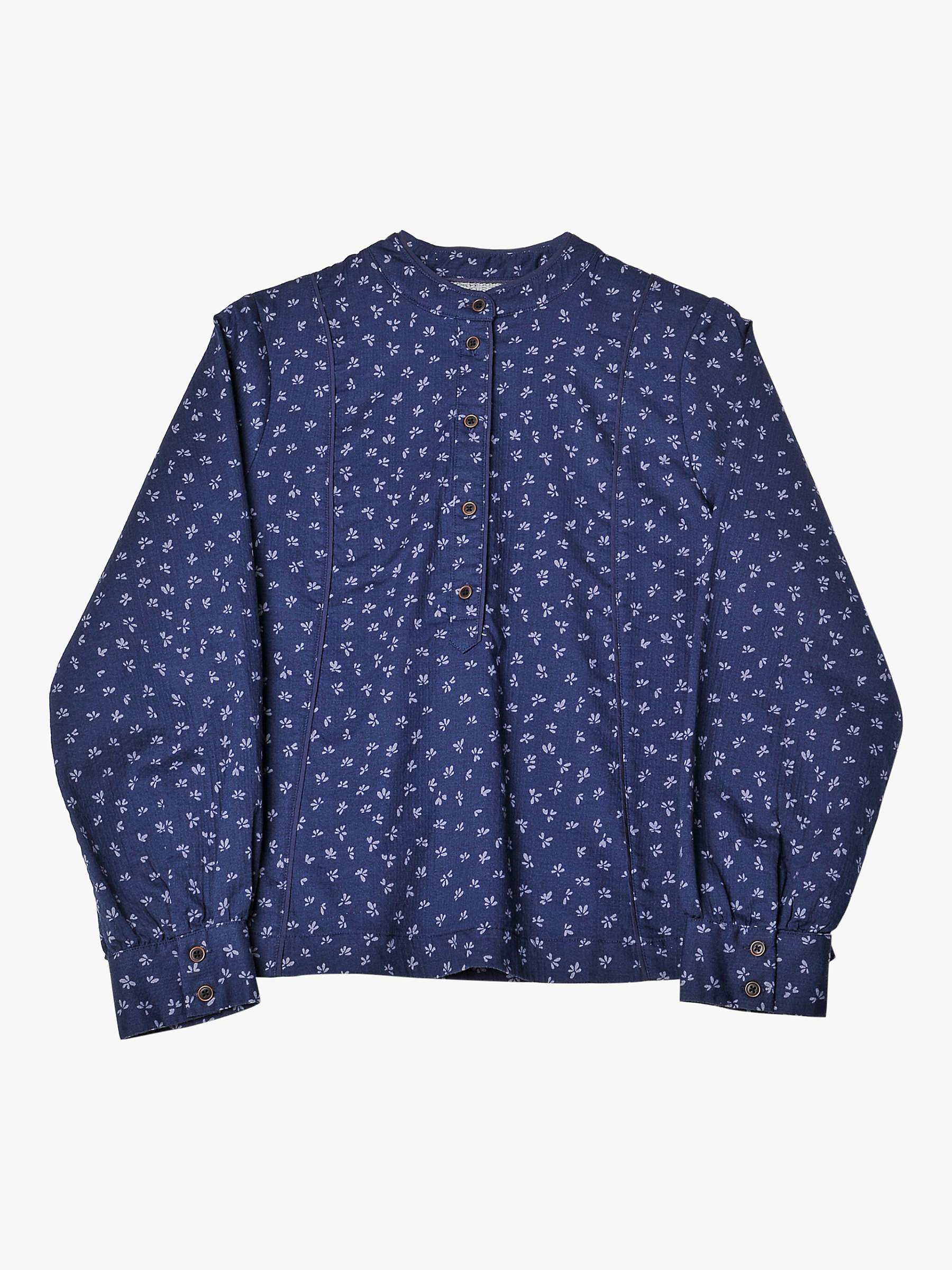 Buy Burgs Abbey Floral Print Shirt, Midnight Navy Online at johnlewis.com