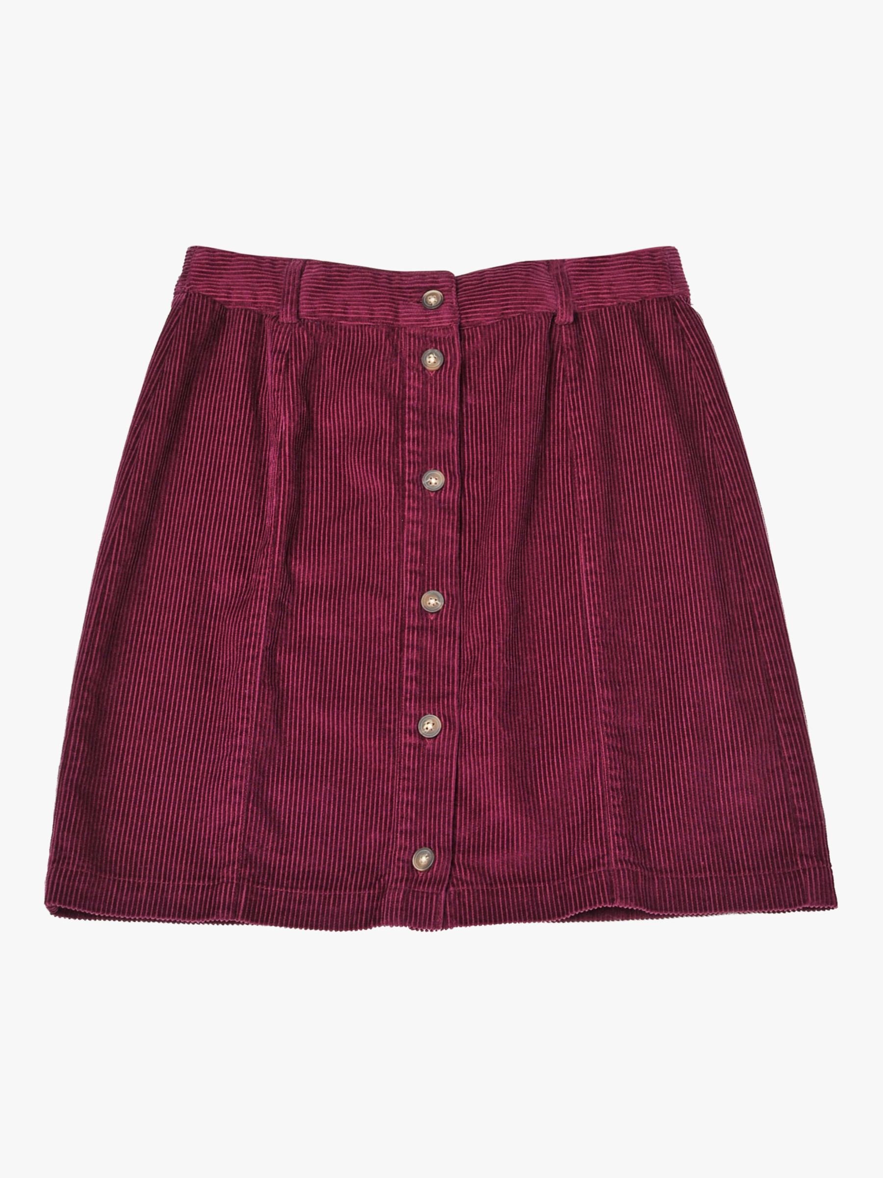 Burgs Penberth Corduroy Skirt, Plum Pink