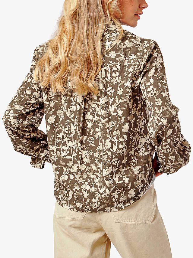 Burgs Bray Floral Blouse, Deep Olive Green