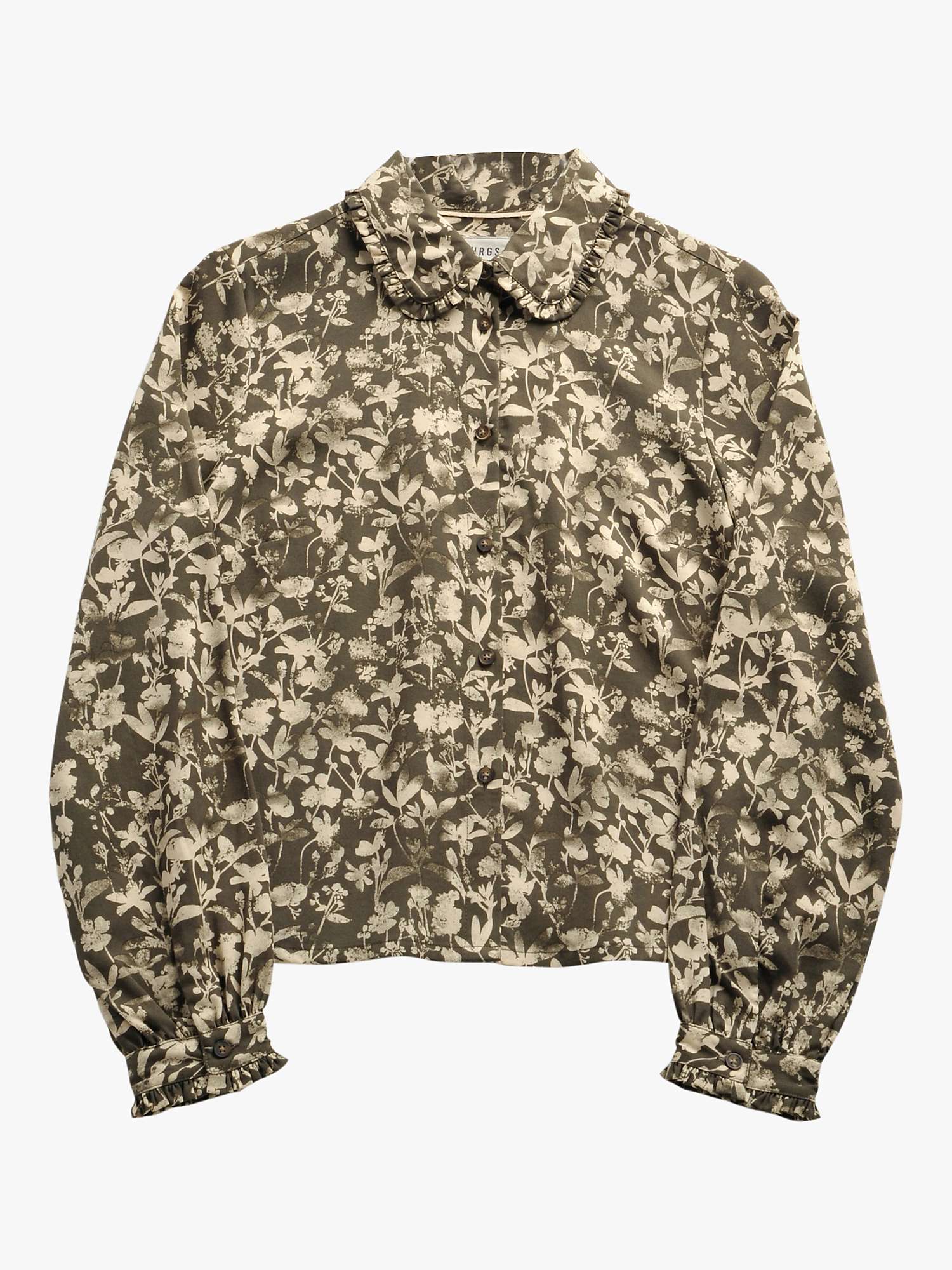 Buy Burgs Bray Floral Blouse, Deep Olive Green Online at johnlewis.com