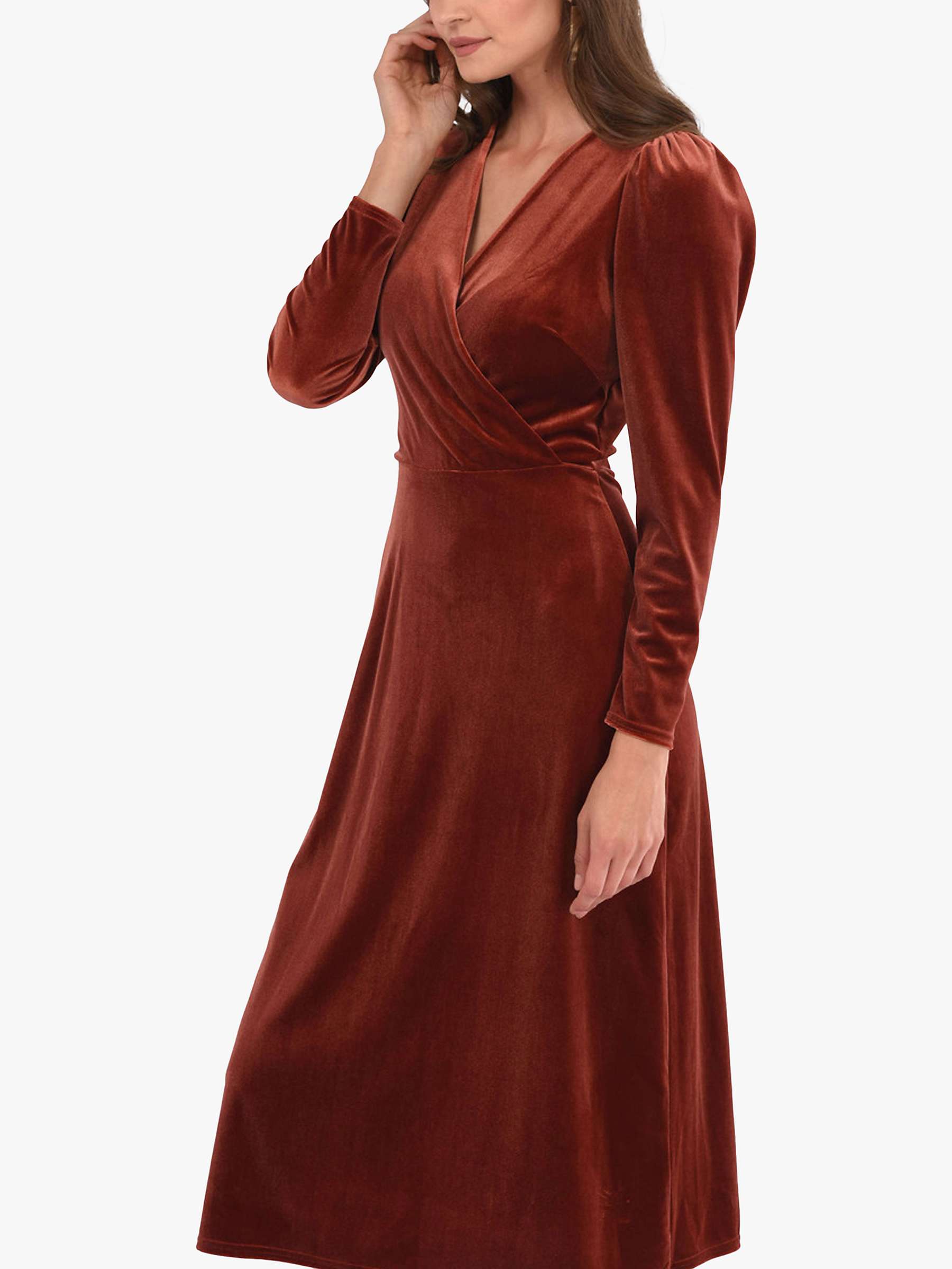 Buy Closet London Velvet Wrap A-Line Dress Online at johnlewis.com