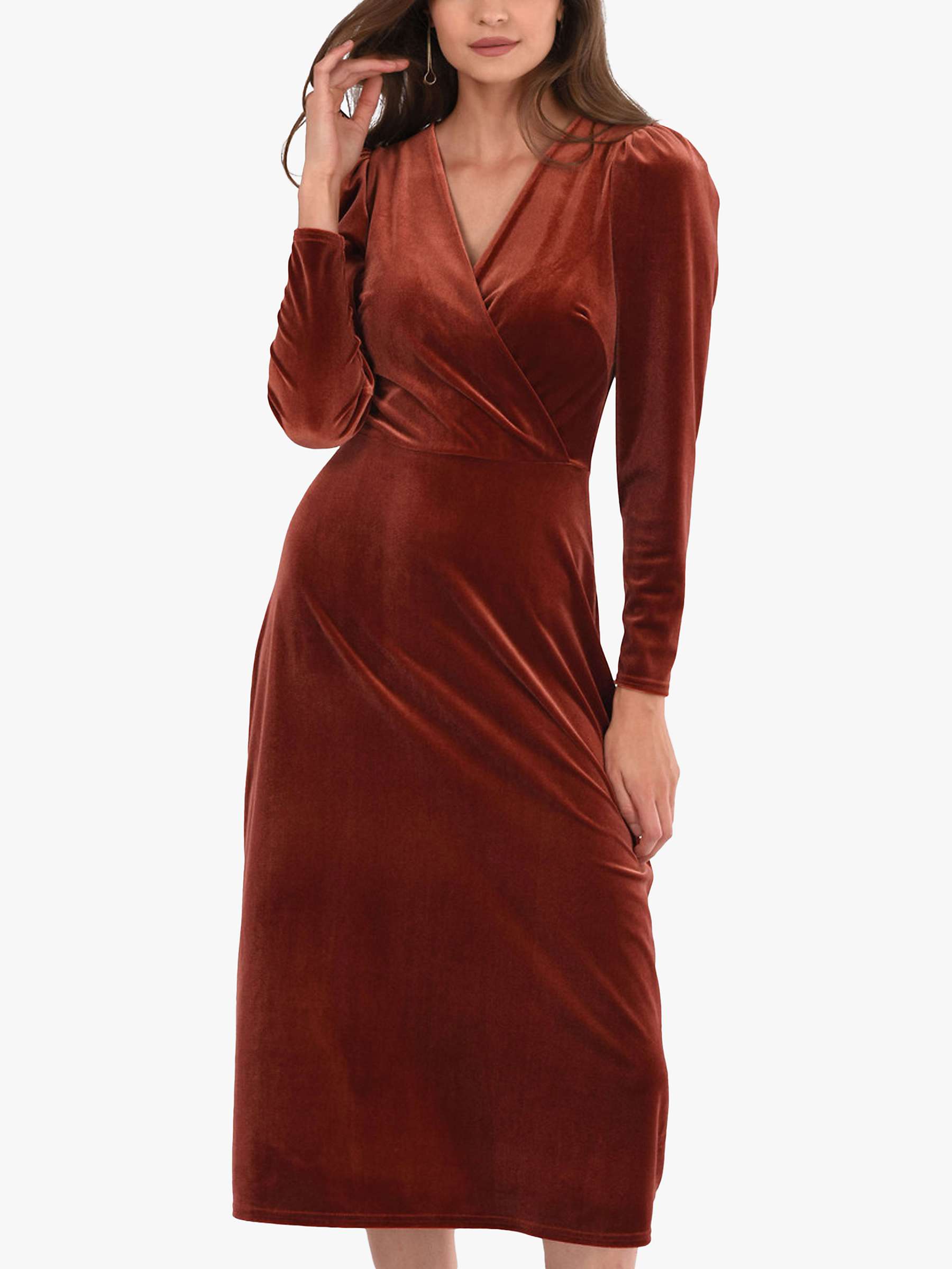 Buy Closet London Velvet Wrap A-Line Dress Online at johnlewis.com