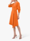 Closet London Pleated Wrap Midi Dress, Orange