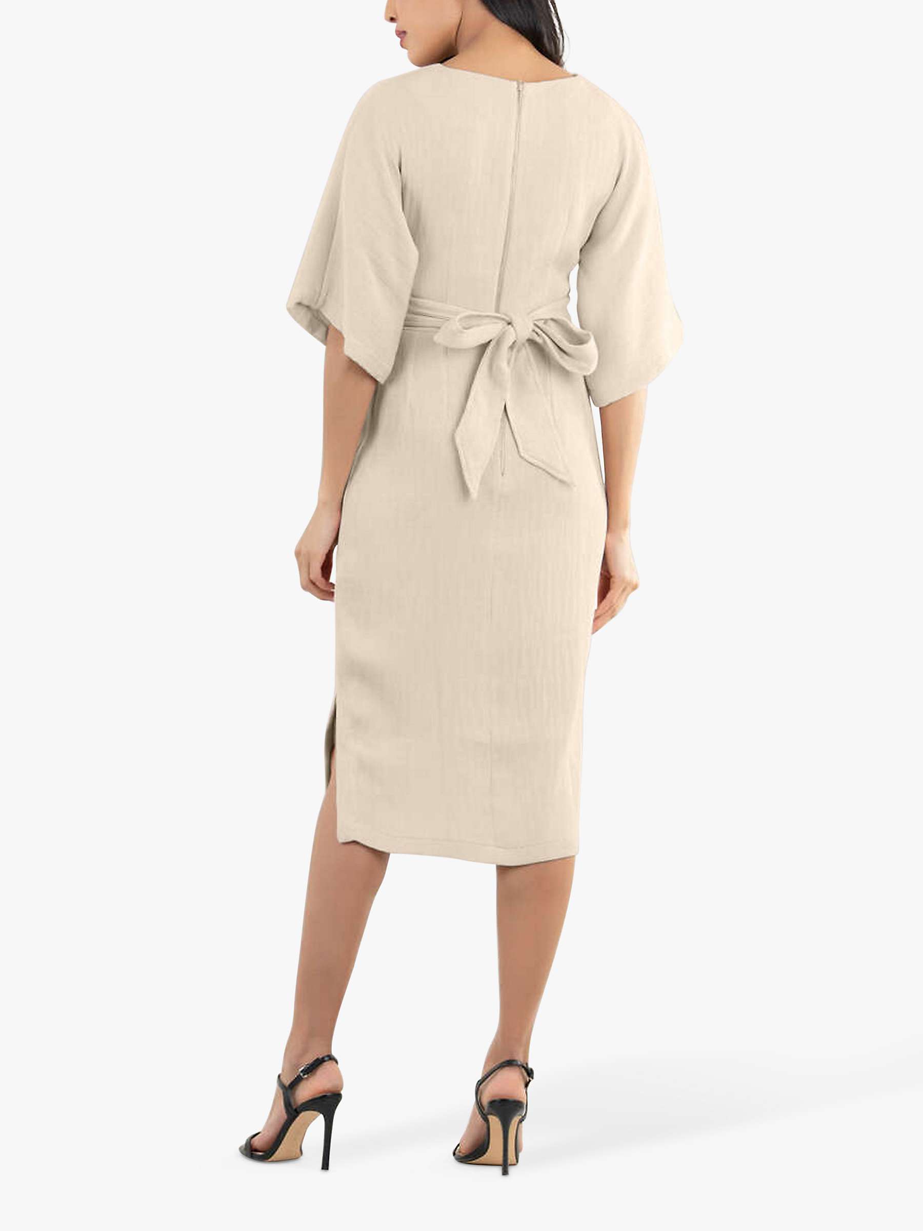 Buy Closet London Kimono Side Slit Midi Dress, Beige Online at johnlewis.com
