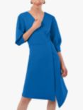 Closet London Pleated Sleeve Wrap Dress, Blue