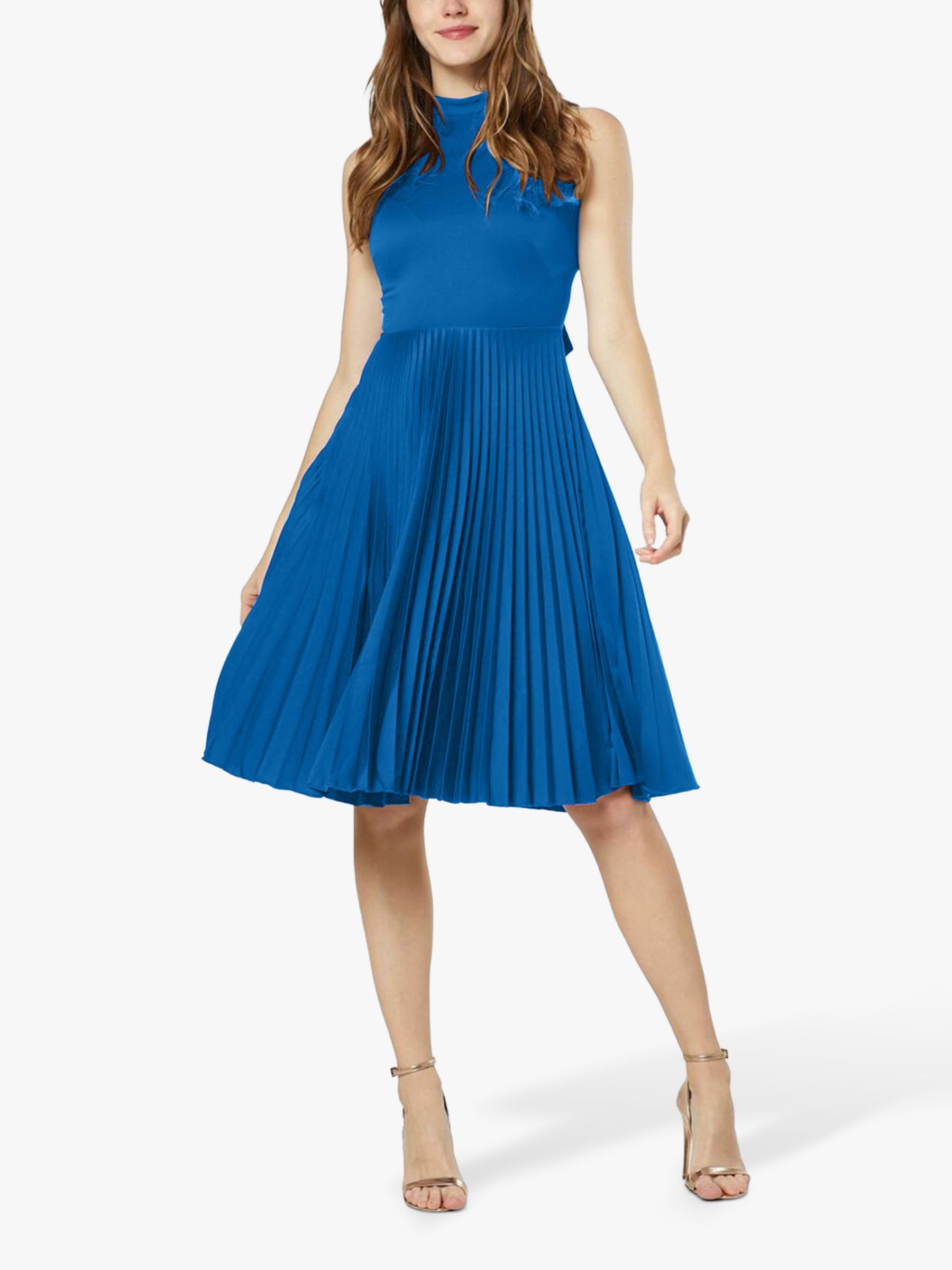 Closet London Pleated Midi Dress, Cobalt at John Lewis & Partners