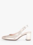 Gabor Helmsdale Leather Heeled Court Shoes, Puder
