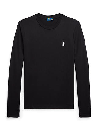 Ralph Lauren Logo Long Sleeve Jersey Top, Polo Black