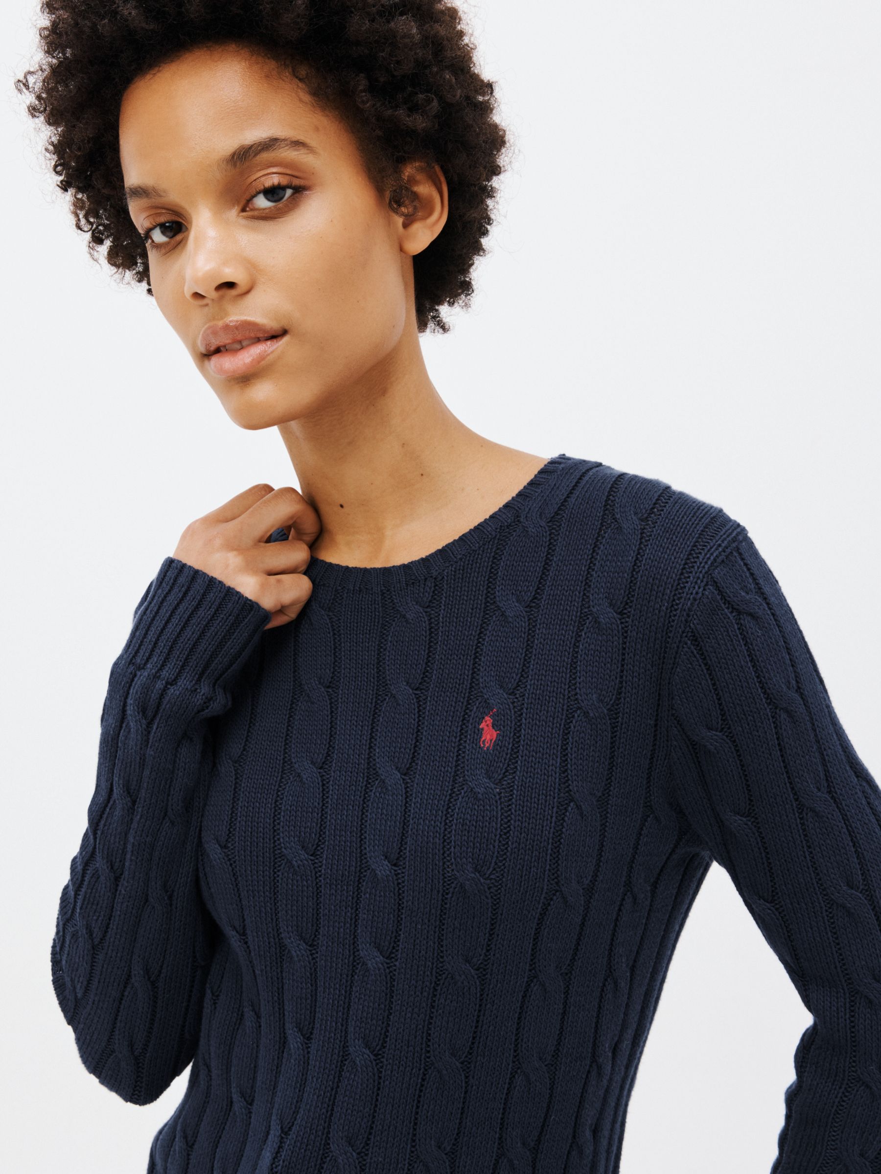 RALPH LAUREN Polo Womens Cable Knit Crew Neck Sweater, Navy, Small :  : Clothing, Shoes & Accessories