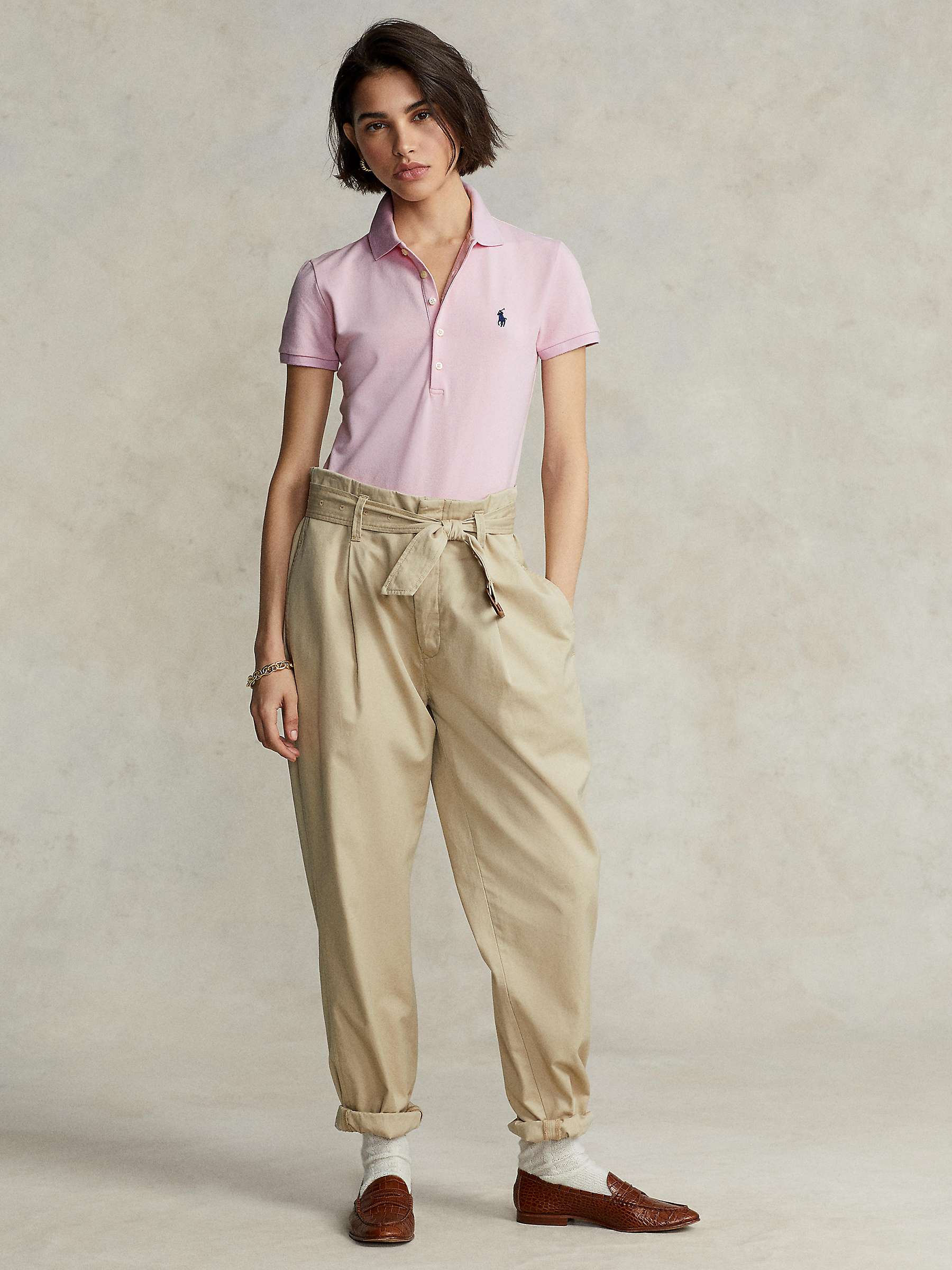 Buy Polo Ralph Lauren Polo Neck Top, Country Club Pink Online at johnlewis.com