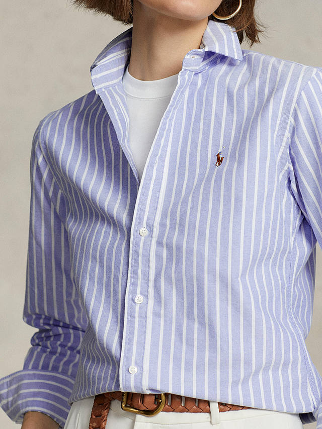 Polo Ralph Lauren Striped Cotton Shirt, Island Blue/White