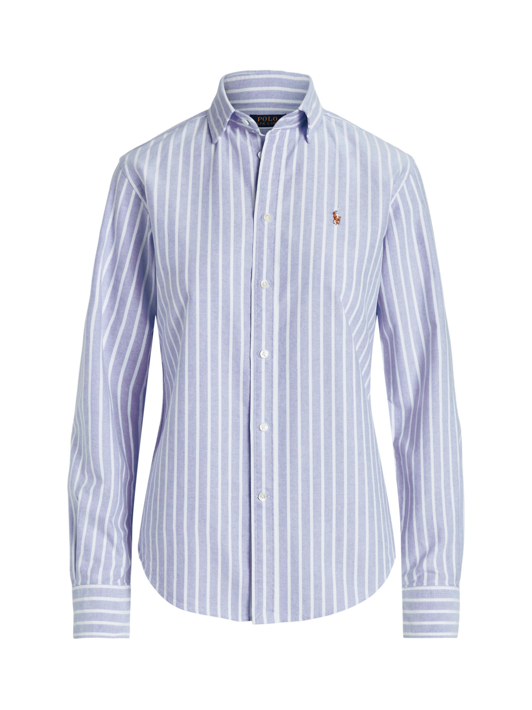 Polo Ralph Lauren Striped Cotton Shirt, Island Blue/White at John Lewis ...