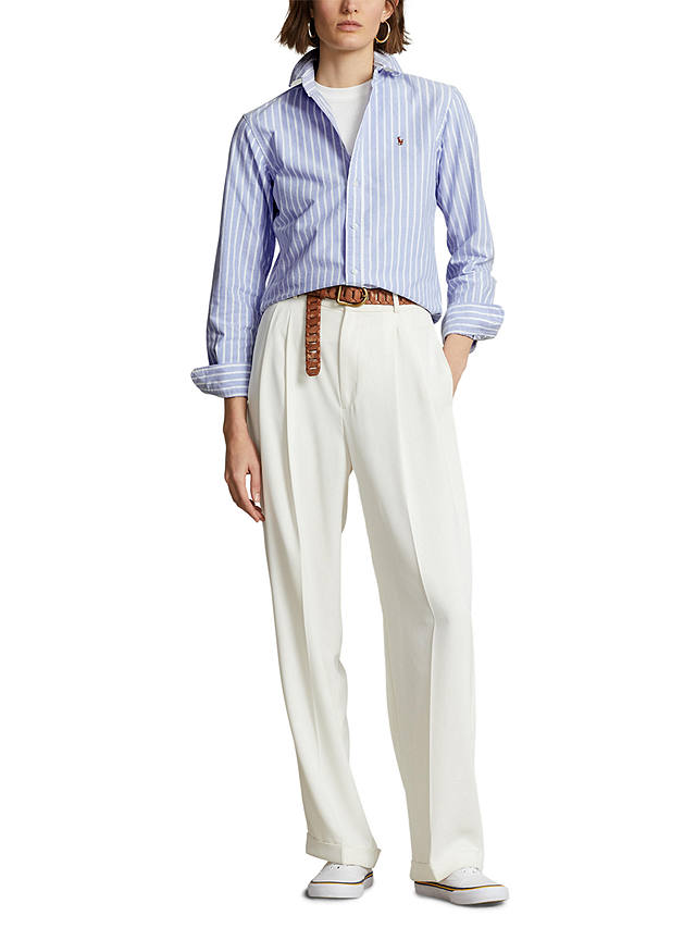 Polo Ralph Lauren Striped Cotton Shirt, Island Blue/White