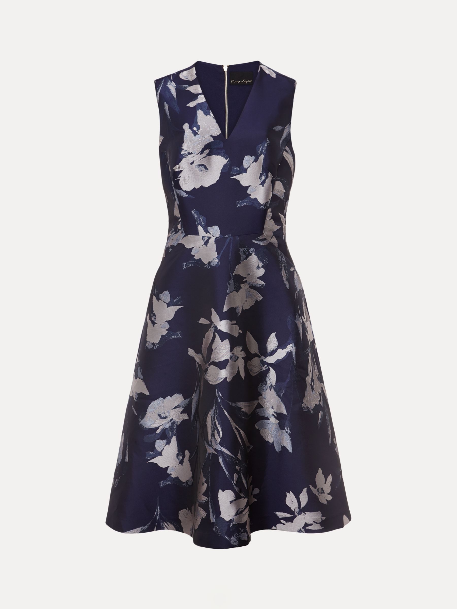 Buy Phase Eight Cassy Floral Jacquard Dress, Navy/Multi Online at johnlewis.com