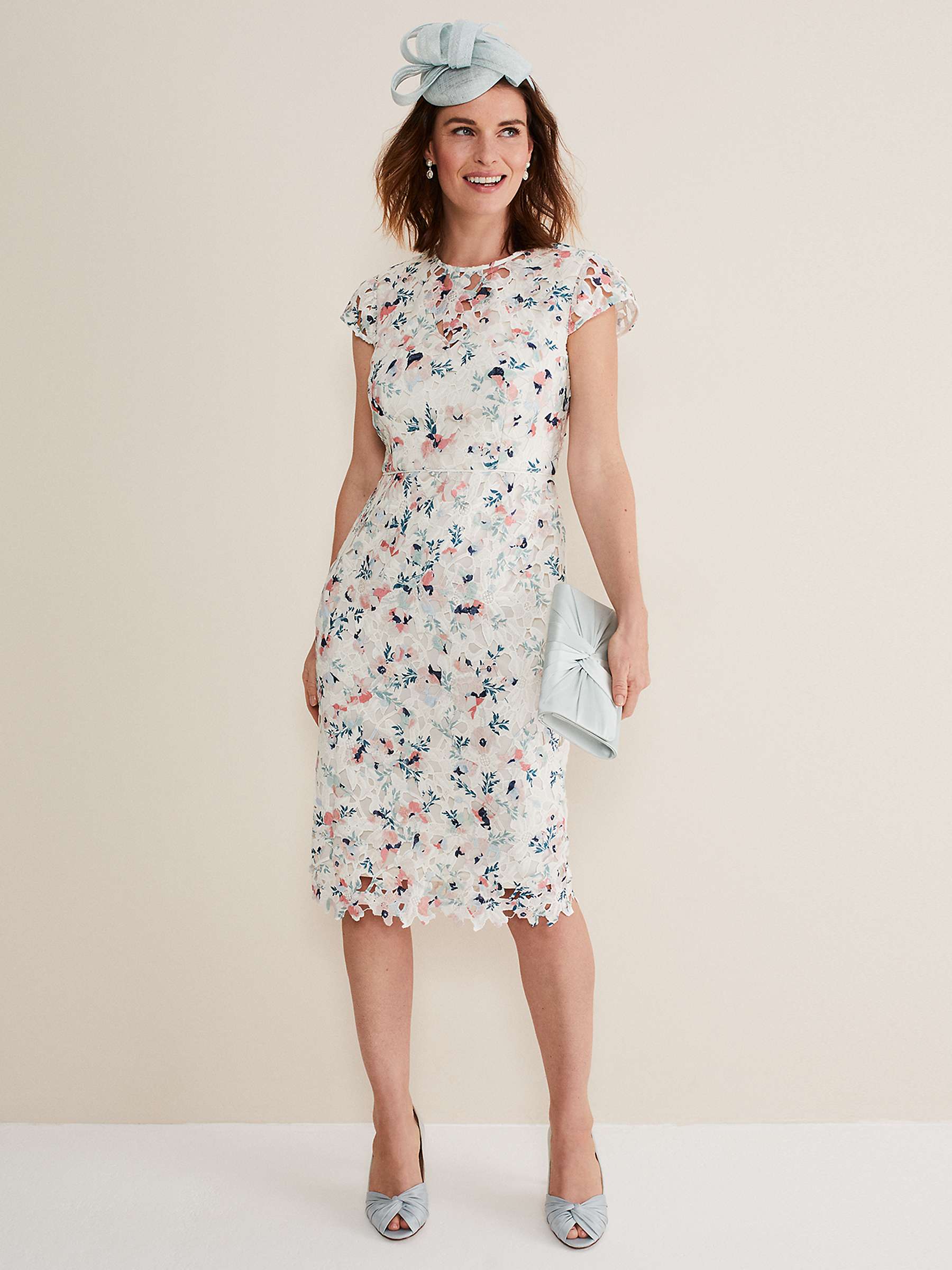 Buy Phase Eight Franky Floral Lace Dress, Ivory/Multi Online at johnlewis.com