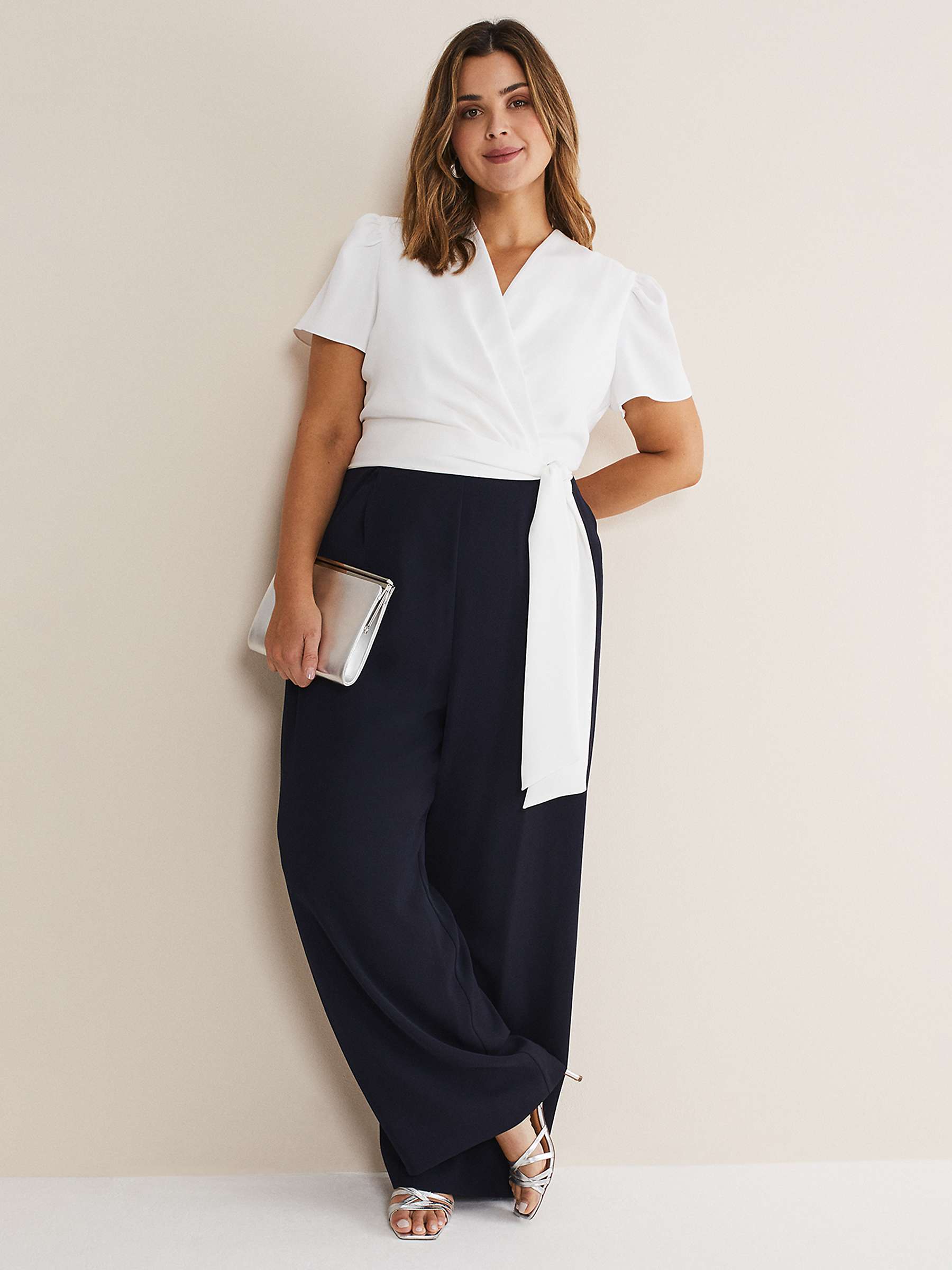 Buy Phase Eight Eloise Wide Leg Jumpsuit, Ivory/Navy Online at johnlewis.com