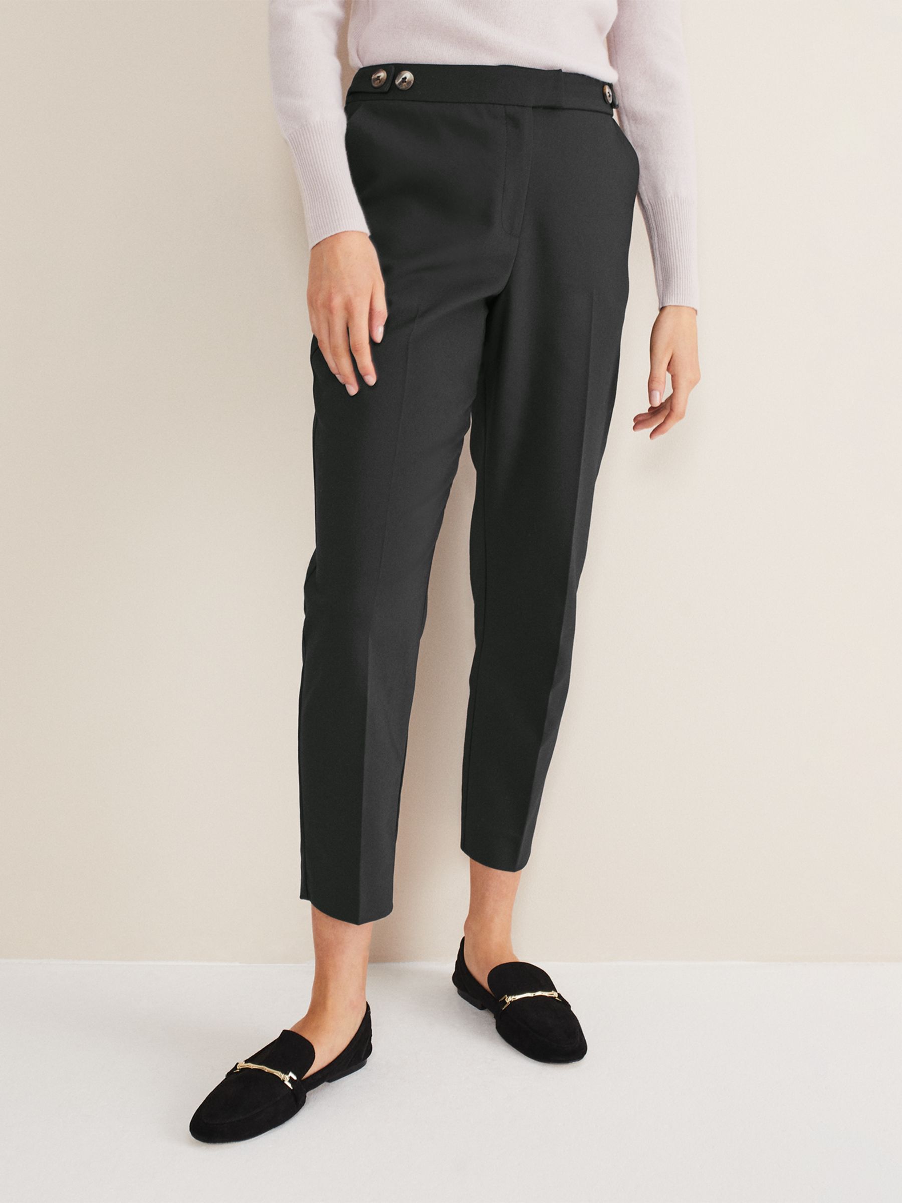 Phase Eight Ulrica Ankle Grazer Trousers, Black at John Lewis & Partners