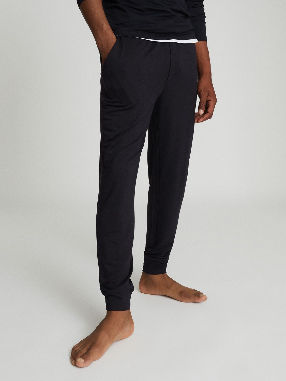 Reiss Ward Jersey Joggers, Charcoal at John Lewis & Partners