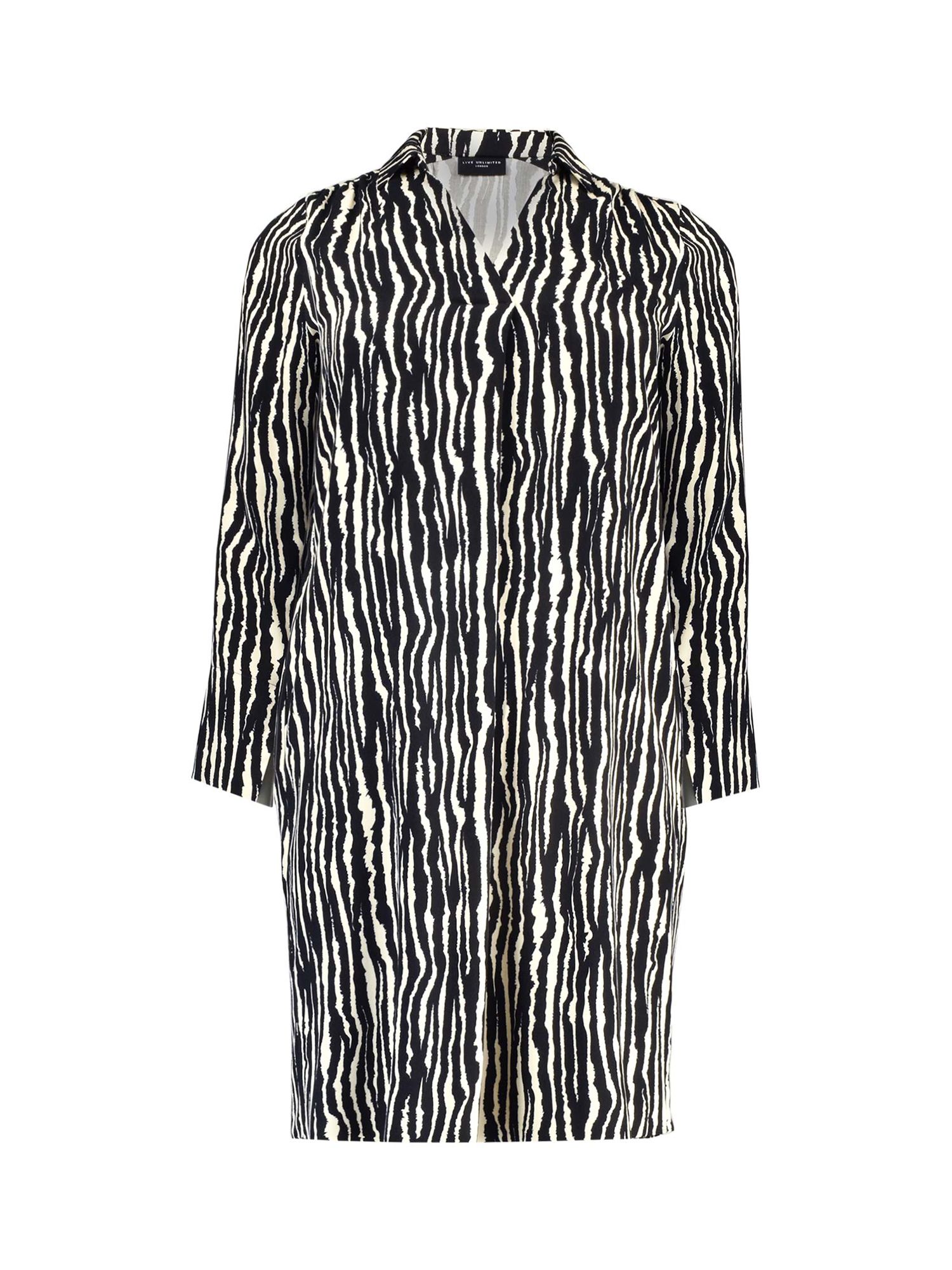 Live Unlimited Curve Stripe Midi Dress, Black/White at John Lewis ...