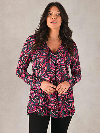 Live Unlimited Curve Pleat Front Printed Jersey Top